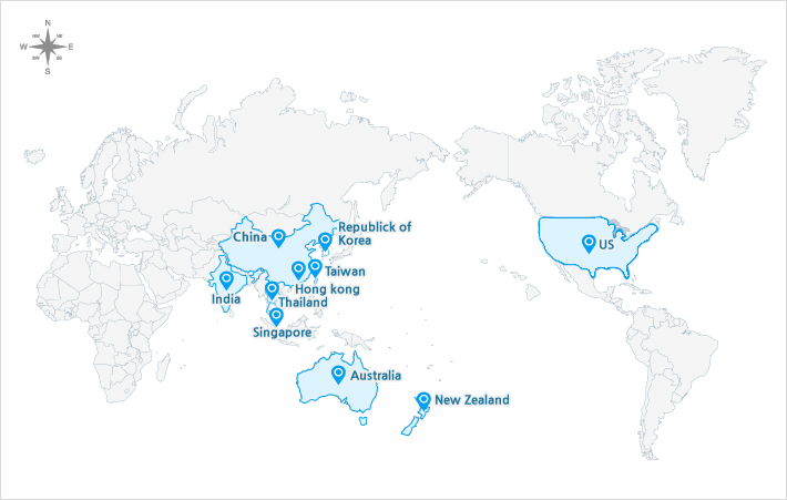 Quitline around the world Map
